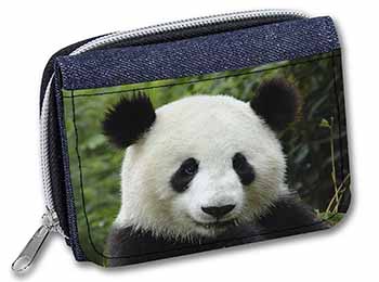 Face of a Giant Panda Bear Unisex Denim Purse Wallet