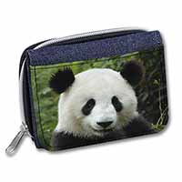 Face of a Giant Panda Bear Unisex Denim Purse Wallet