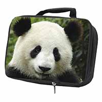 Face of a Giant Panda Bear Black Insulated School Lunch Box/Picnic Bag