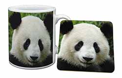 Face of a Giant Panda Bear Mug and Coaster Set