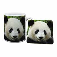 Face of a Giant Panda Bear Mug and Coaster Set