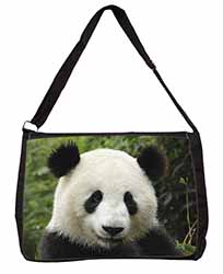 Face of a Giant Panda Bear Large Black Laptop Shoulder Bag School/College