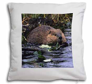 River Beaver Soft White Velvet Feel Scatter Cushion