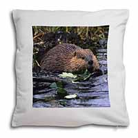 River Beaver Soft White Velvet Feel Scatter Cushion