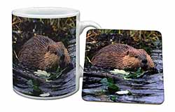 River Beaver Mug and Coaster Set