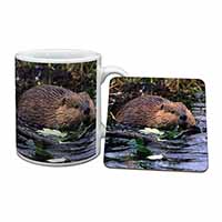 River Beaver Mug and Coaster Set