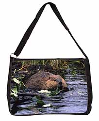 River Beaver Large Black Laptop Shoulder Bag School/College