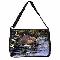 River Beaver Large Black Laptop Shoulder Bag School/College