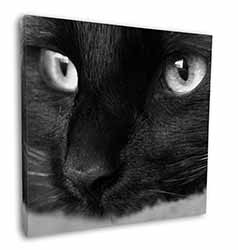 Gorgeous Black Cat Square Canvas 12"x12" Wall Art Picture Print