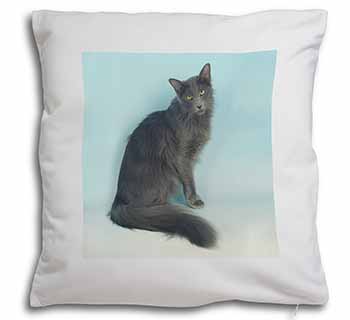 Silver Grey Javanese Cat Soft White Velvet Feel Scatter Cushion