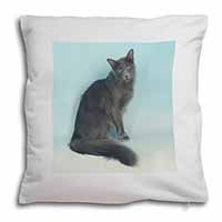 Silver Grey Javanese Cat Soft White Velvet Feel Scatter Cushion