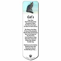 Silver Grey Javanese Cat Bookmark, Book mark, Printed full colour