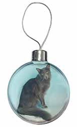 Silver Grey Javanese Cat Christmas Bauble