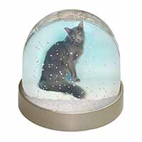 Silver Grey Javanese Cat Snow Globe Photo Waterball