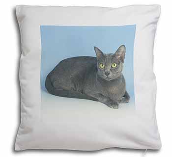 Silver Grey Thai Korat Cat Soft White Velvet Feel Scatter Cushion