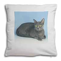 Silver Grey Thai Korat Cat Soft White Velvet Feel Scatter Cushion