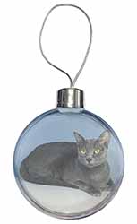 Silver Grey Thai Korat Cat Christmas Bauble