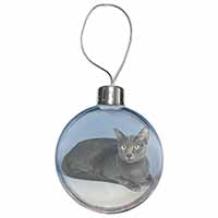 Silver Grey Thai Korat Cat Christmas Bauble
