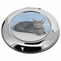 Silver Grey Thai Korat Cat Make-Up Round Compact Mirror