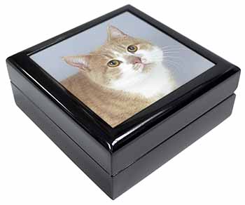Ginger+White Manx Cat Keepsake/Jewellery Box