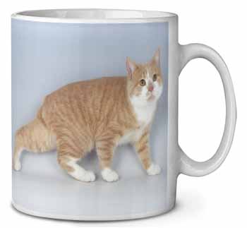 Ginger+White Manx Cat Ceramic Coffee Mug/Tea Cup