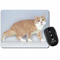 Ginger+White Manx Cat Computer Mouse Mat