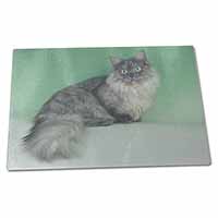 Large Glass Cutting Chopping Board Silver Grey 