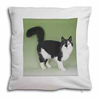 Black+White Norwegian Forest Cat Soft White Velvet Feel Scatter Cushion