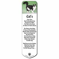 Black+White Norwegian Forest Cat Bookmark, Book mark, Printed full colour