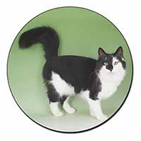 Black+White Norwegian Forest Cat Fridge Magnet Printed Full Colour