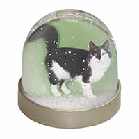 Black+White Norwegian Forest Cat Snow Globe Photo Waterball