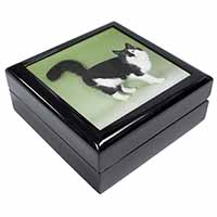 Black+White Norwegian Forest Cat Keepsake/Jewellery Box