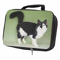 Black+White Norwegian Forest Cat Black Insulated School Lunch Box/Picnic Bag