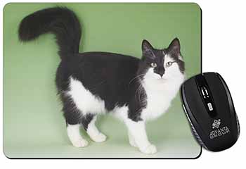Black+White Norwegian Forest Cat Computer Mouse Mat