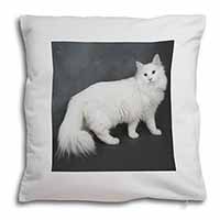 White Norwegian Forest Cat Soft White Velvet Feel Scatter Cushion