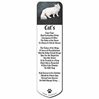 White Norwegian Forest Cat Bookmark, Book mark, Printed full colour