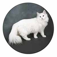 White Norwegian Forest Cat Fridge Magnet Printed Full Colour