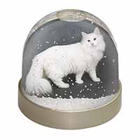 White Norwegian Forest Cat Snow Globe Photo Waterball