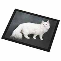 White Norwegian Forest Cat Black Rim High Quality Glass Placemat