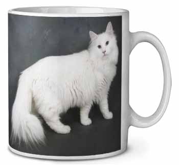 White Norwegian Forest Cat Ceramic 10oz Coffee Mug/Tea Cup