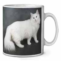 White Norwegian Forest Cat Ceramic 10oz Coffee Mug/Tea Cup