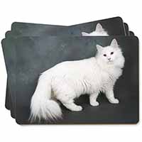White Norwegian Forest Cat Picture Placemats in Gift Box