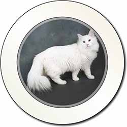 White Norwegian Forest Cat Car or Van Permit Holder/Tax Disc Holder