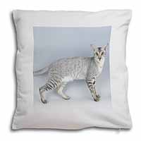 Oriental Black+Silver Cat Soft White Velvet Feel Scatter Cushion