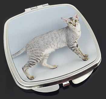 Oriental Black+Silver Cat Make-Up Compact Mirror