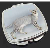 Oriental Black+Silver Cat Make-Up Compact Mirror