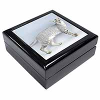 Oriental Black+Silver Cat Keepsake/Jewellery Box