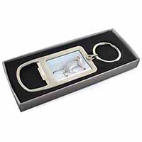 Oriental Black+Silver Cat Chrome Metal Bottle Opener Keyring in Box