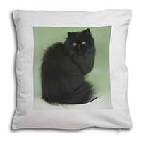 Black Persian Cat Soft White Velvet Feel Scatter Cushion