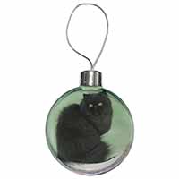 Black Persian Cat Christmas Bauble